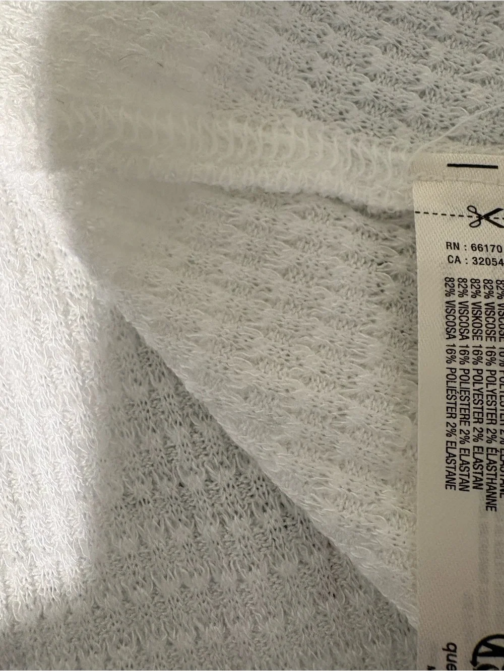 Free People White Waffle Knit Snap-Front Top NEW Size M - Picture 6 of 6